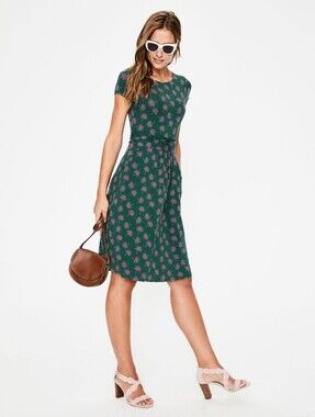 Boden Amelie Jersey Dress Pink Green Size 10R